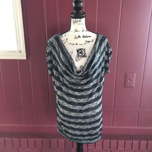 Deb shirt Black and grey stripe no size tag in shirt fits like an XL